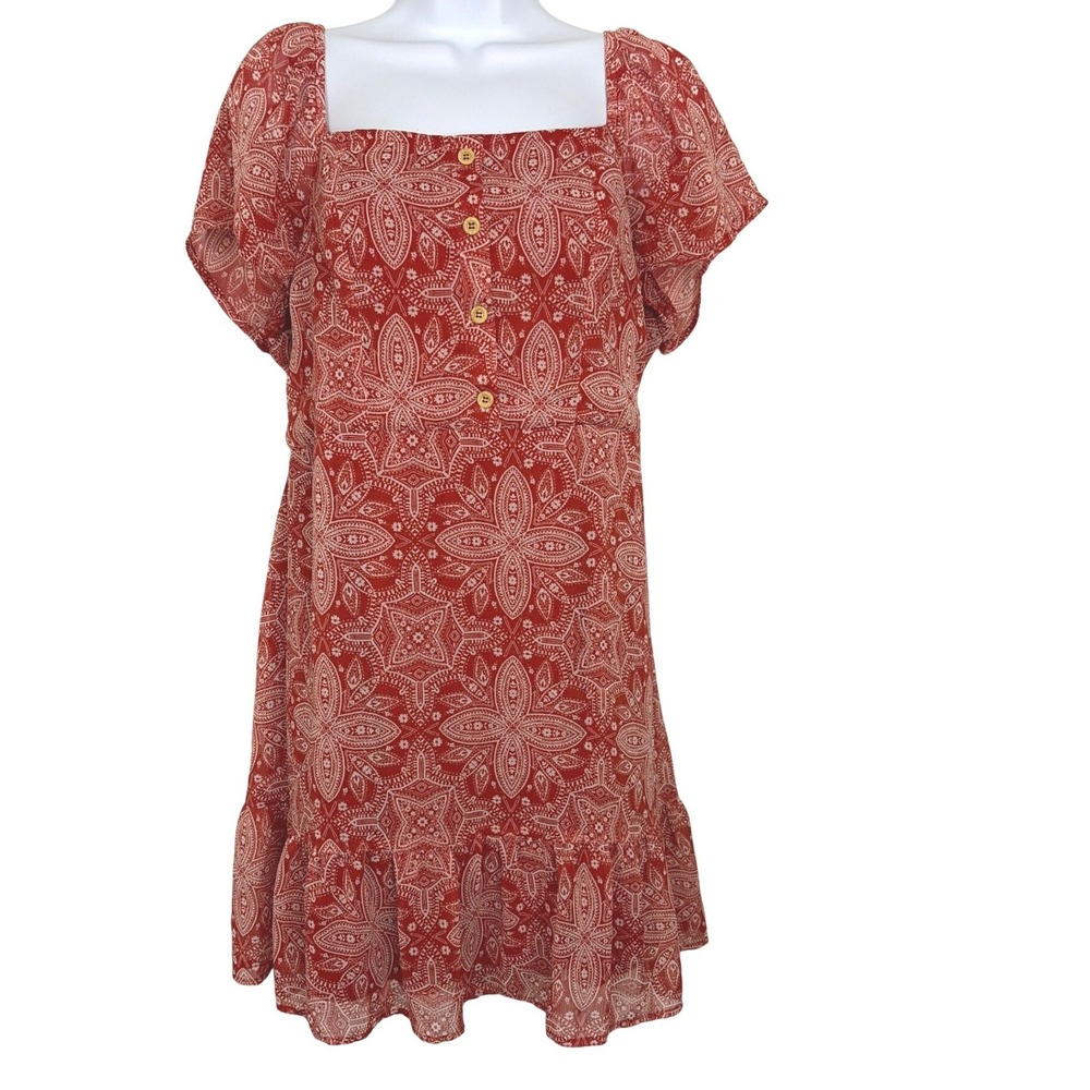 Live‎ To Be Spoiled Women Boho Peasant Cottagecore Tiered Smocked Midi Dress XL